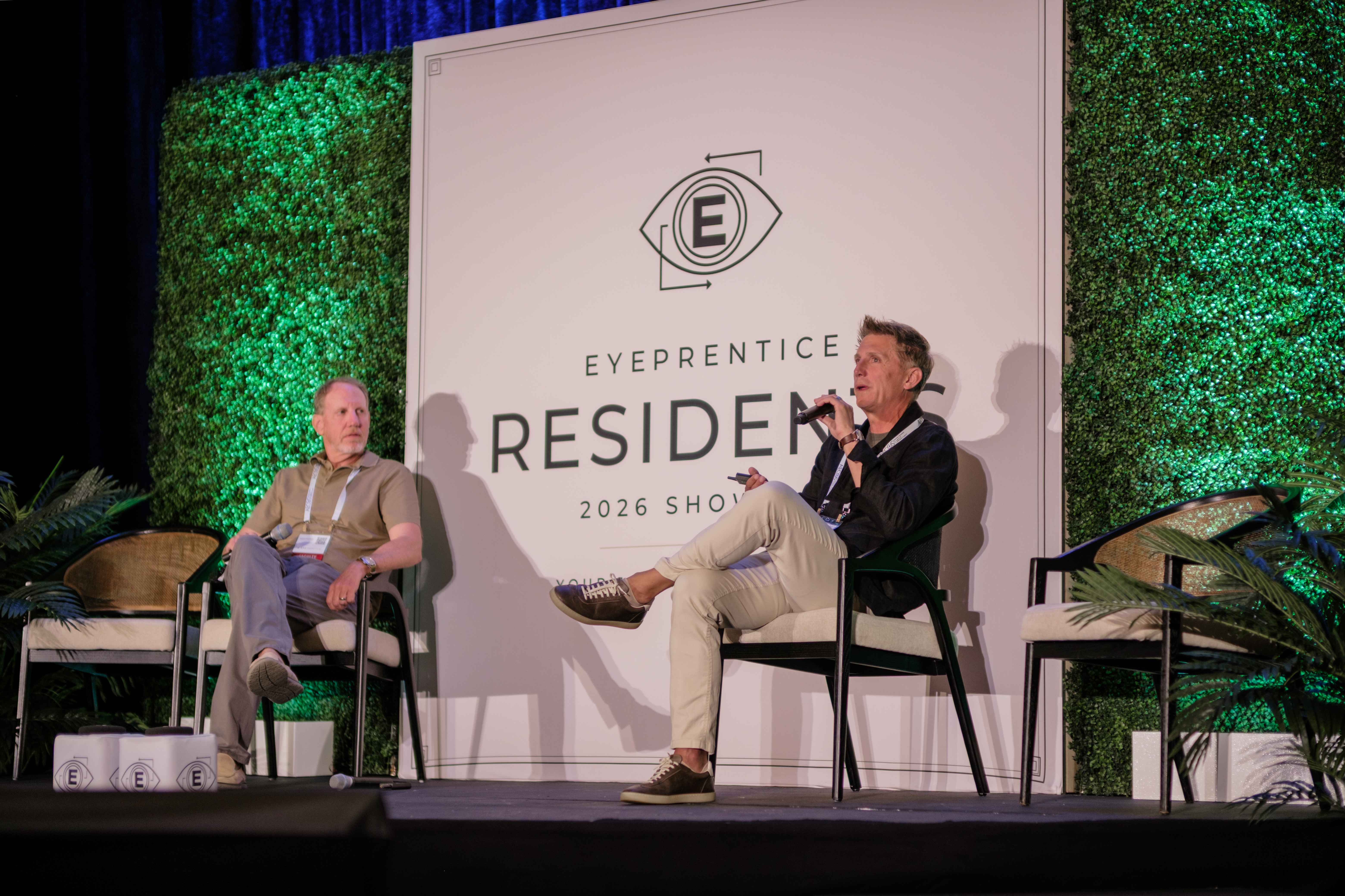 A fireside chat on the main stage at the Eyeprentice Residents 2026 Showcase