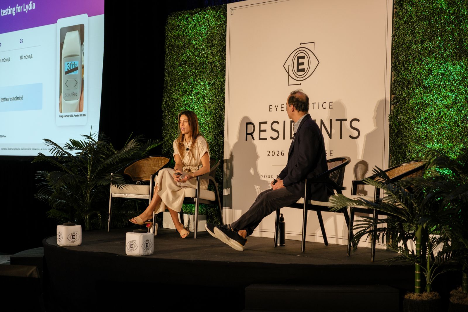 A fireside chat on the main stage at the Eyeprentice Fellowship Showcase