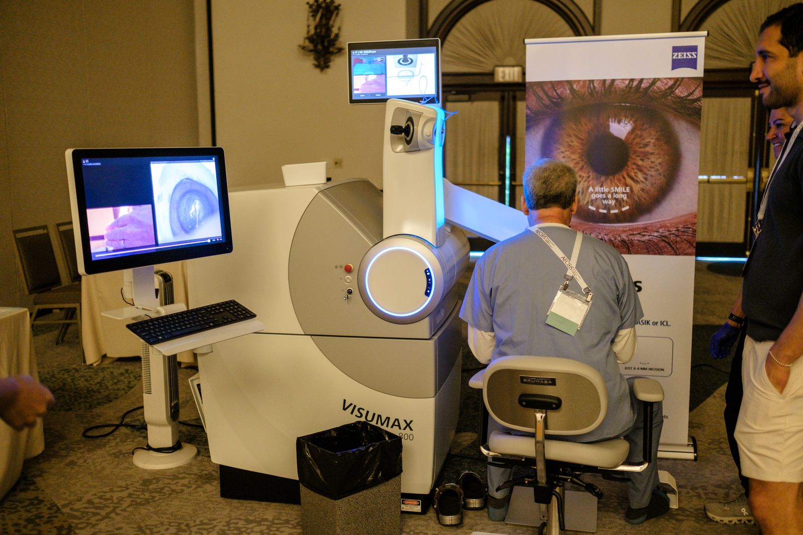 A ZEISS VISUMAX SMILE laser platform set up for a live technology demonstration